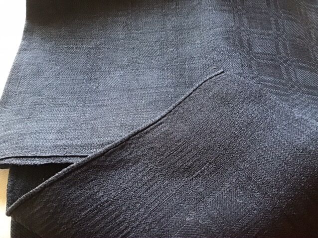 Small black grey linen tablecloth 74x103