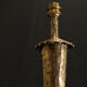 Lamp artisanal gold brutaliste