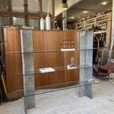 Roche Bobois stone and glass sculpture shelf 1970s