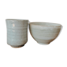 Turned ceramic bowl and cup