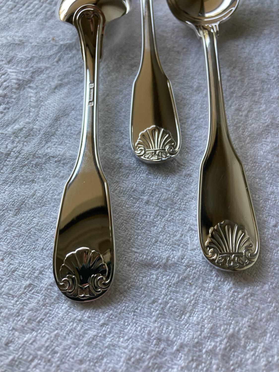 6 small Alfenide/Christofle dessert spoons