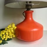 70s painted glass lamp