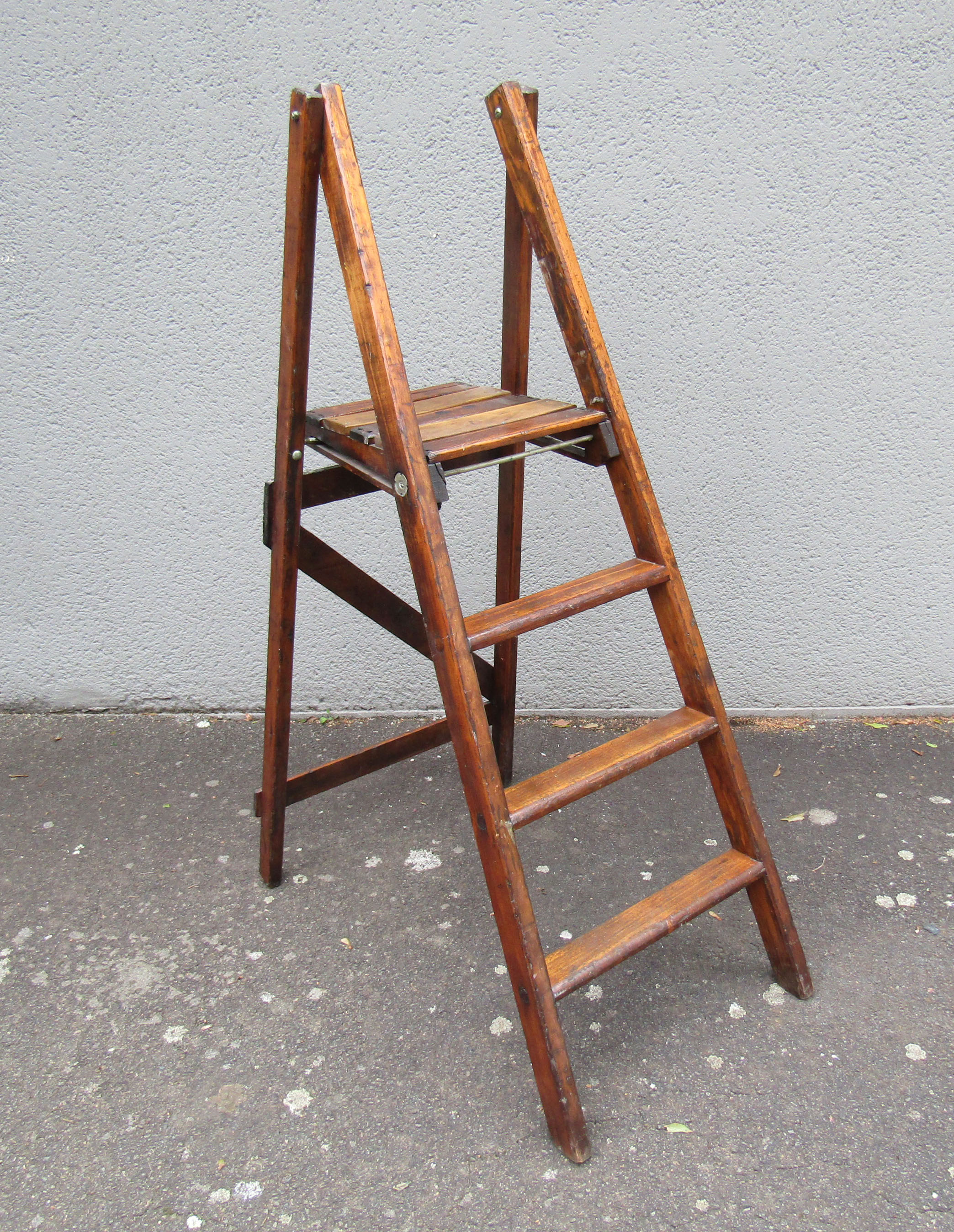 old stepladder scale vintage library