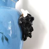 Lamp foot blue vase heads of fauna