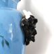 Lamp foot blue vase heads of fauna