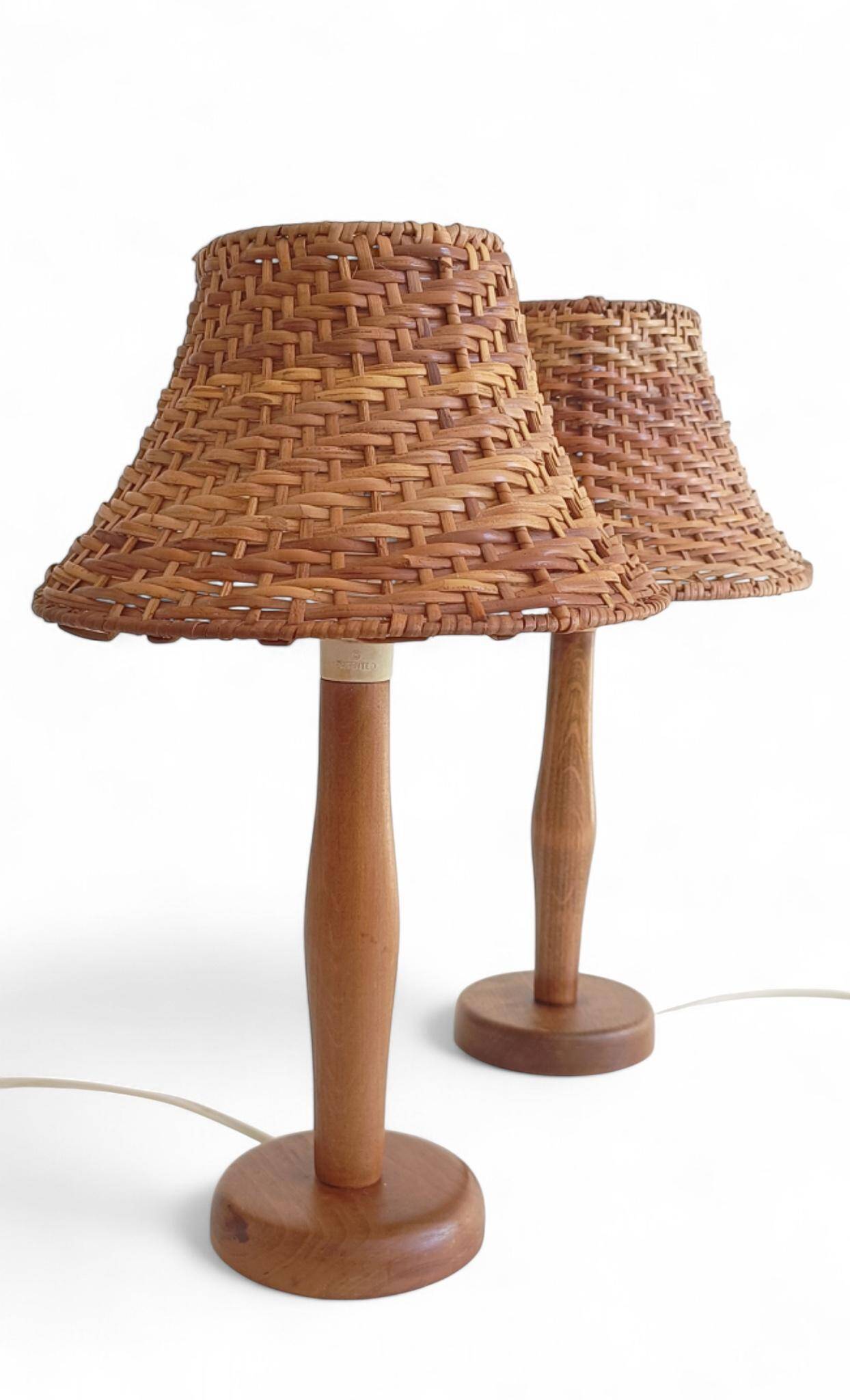 Pair of 1960s Swedish Pine Table Lamps by Ikea — Mid-Century Organic Modern