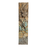 Relief en bronze antique représentant la nature et les oiseaux, années 1900