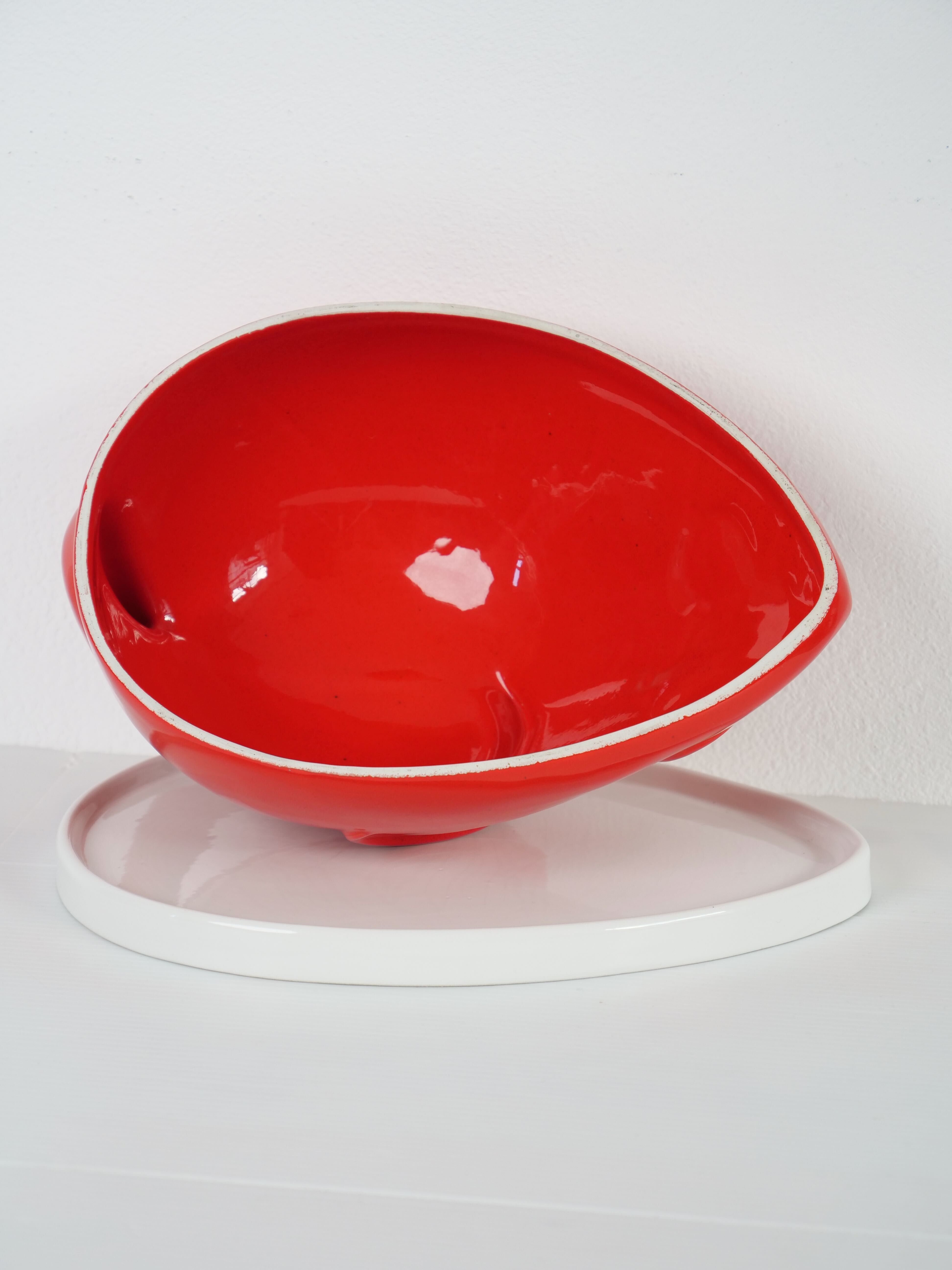 Cheese bell mouse red ceramic design vintage Italy