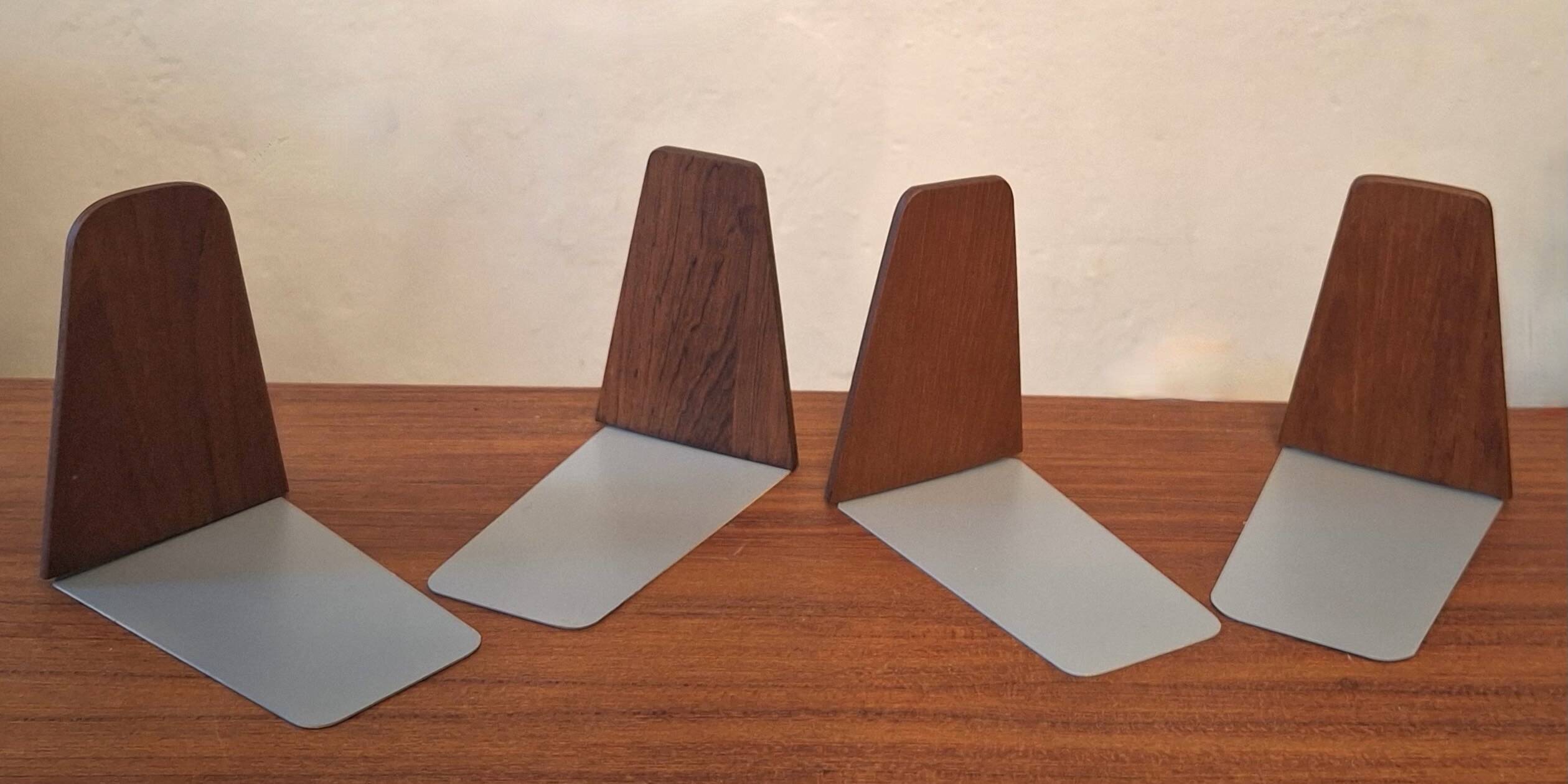 Set of 4 mid century teak bookends, Kai Kristiansen attr., Denmark 1960s