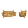 Canapé et fauteuil trois places années 50
