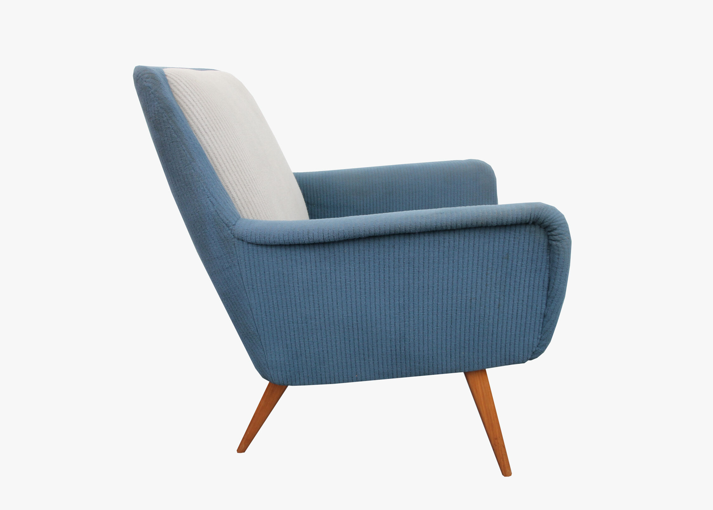 1950s armchair in grey and blue