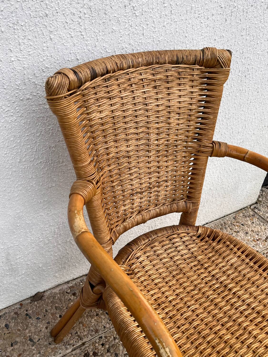 Set of 4 bamboo chairs