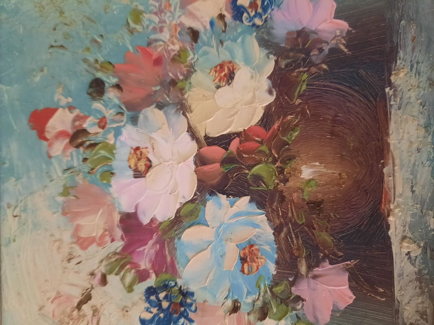 Painting flowers in a vase