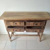 Antique Spanish hand-carved console table