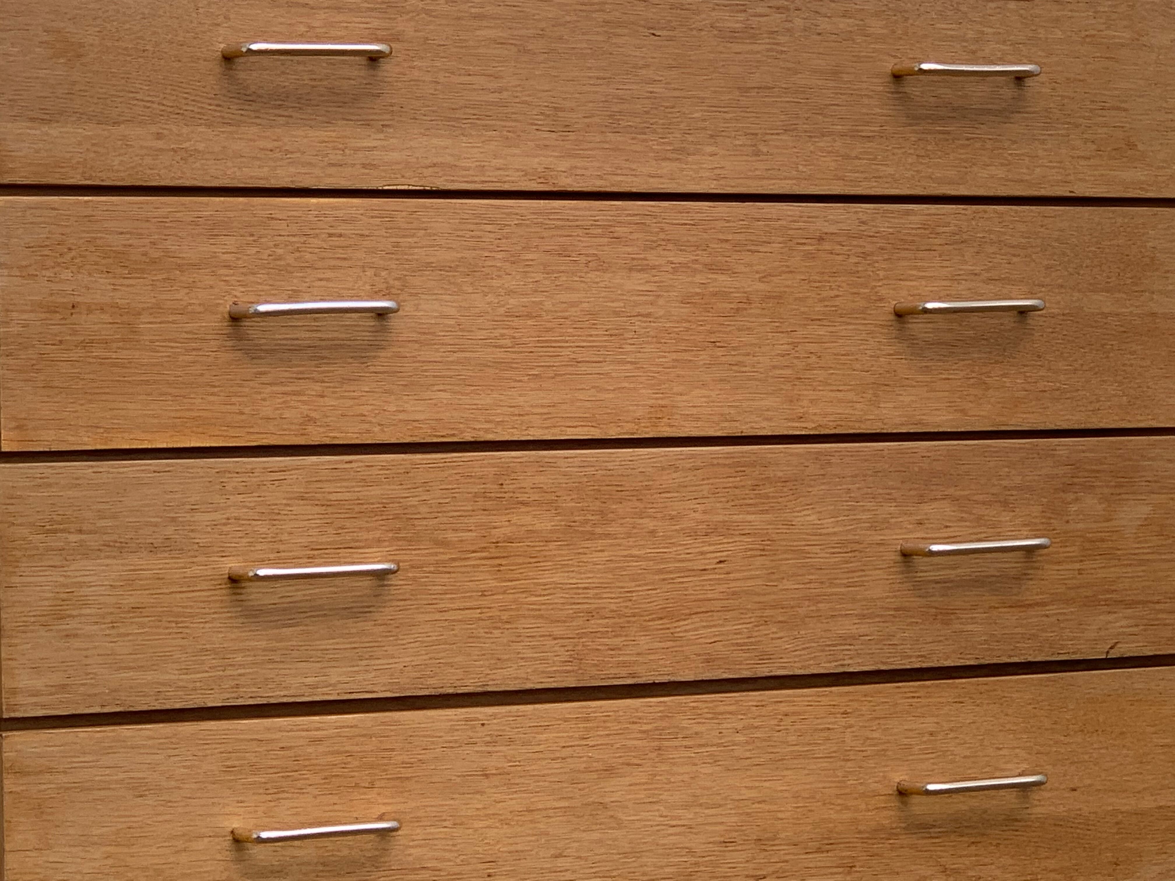 Chest of drawers feet compass raw wood 1950