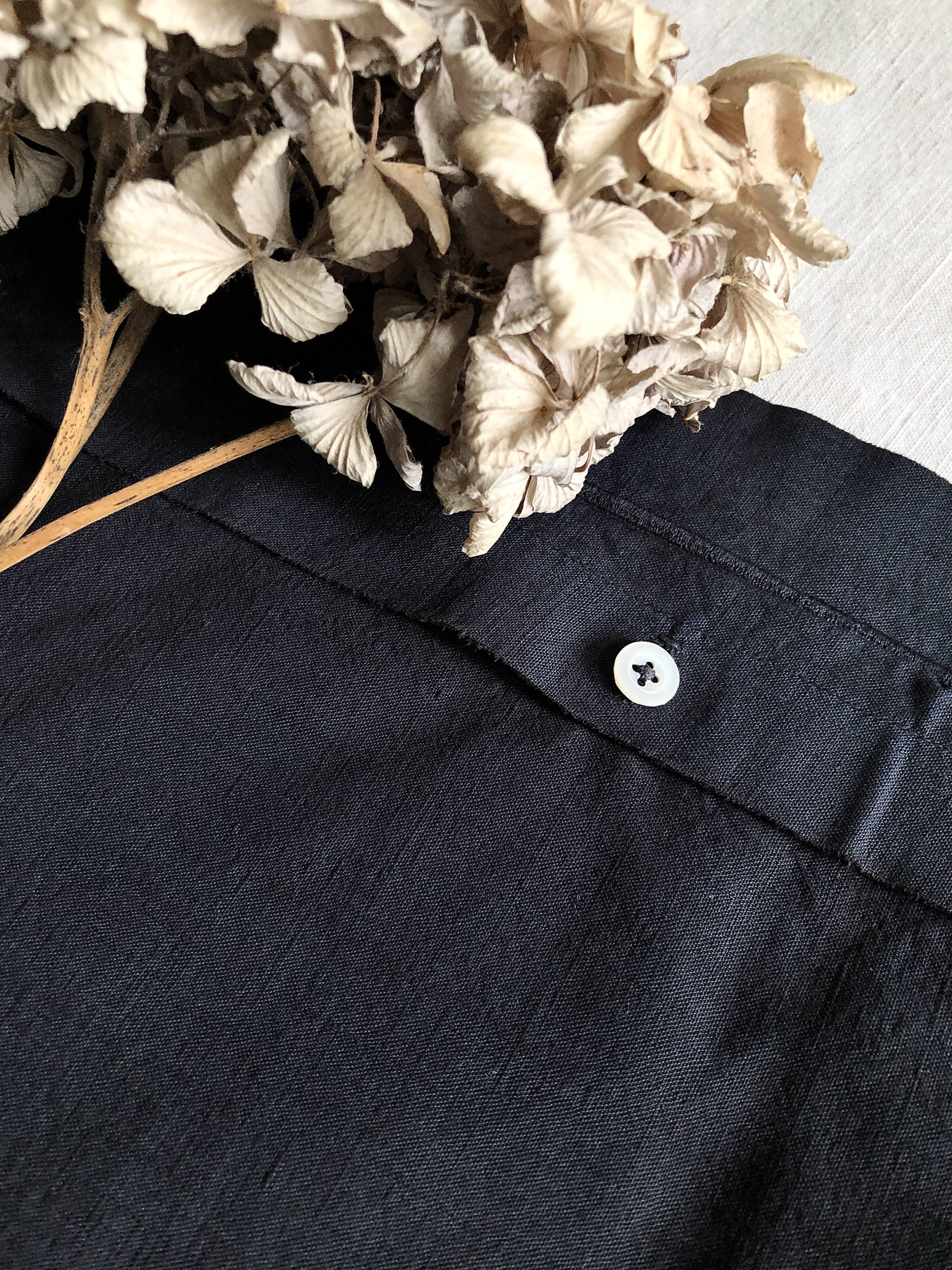 Antique black cotton pillowcase