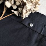Antique black cotton pillowcase