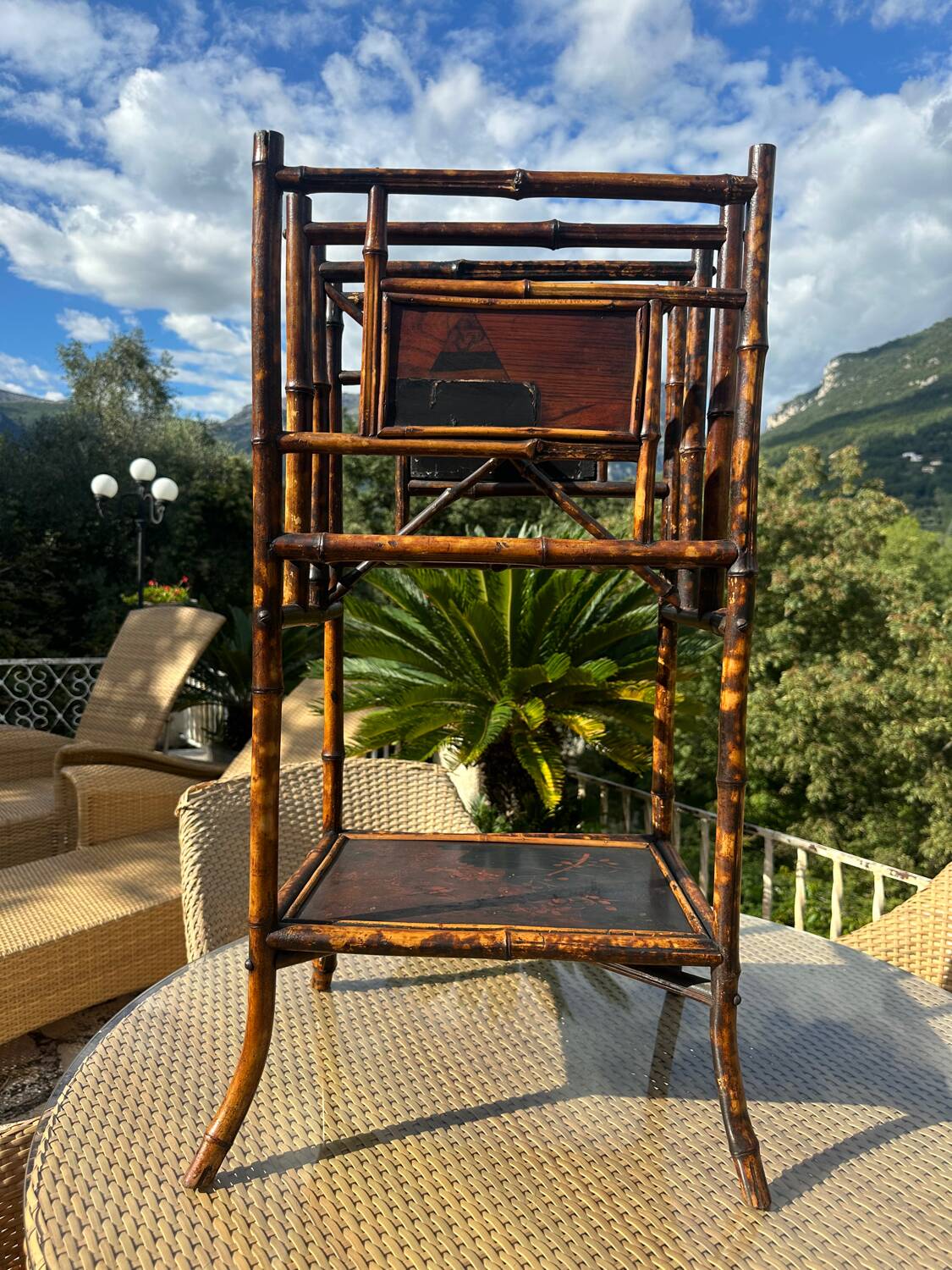 Natural Bamboo Magazine Racks, Stained, 19th Century Period