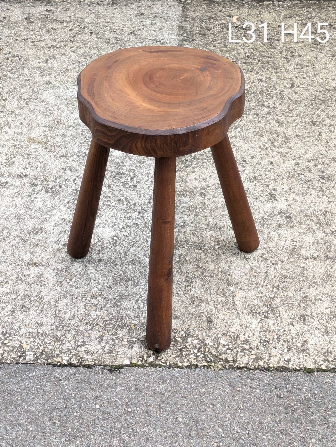 Vintage brutalist tripod stool