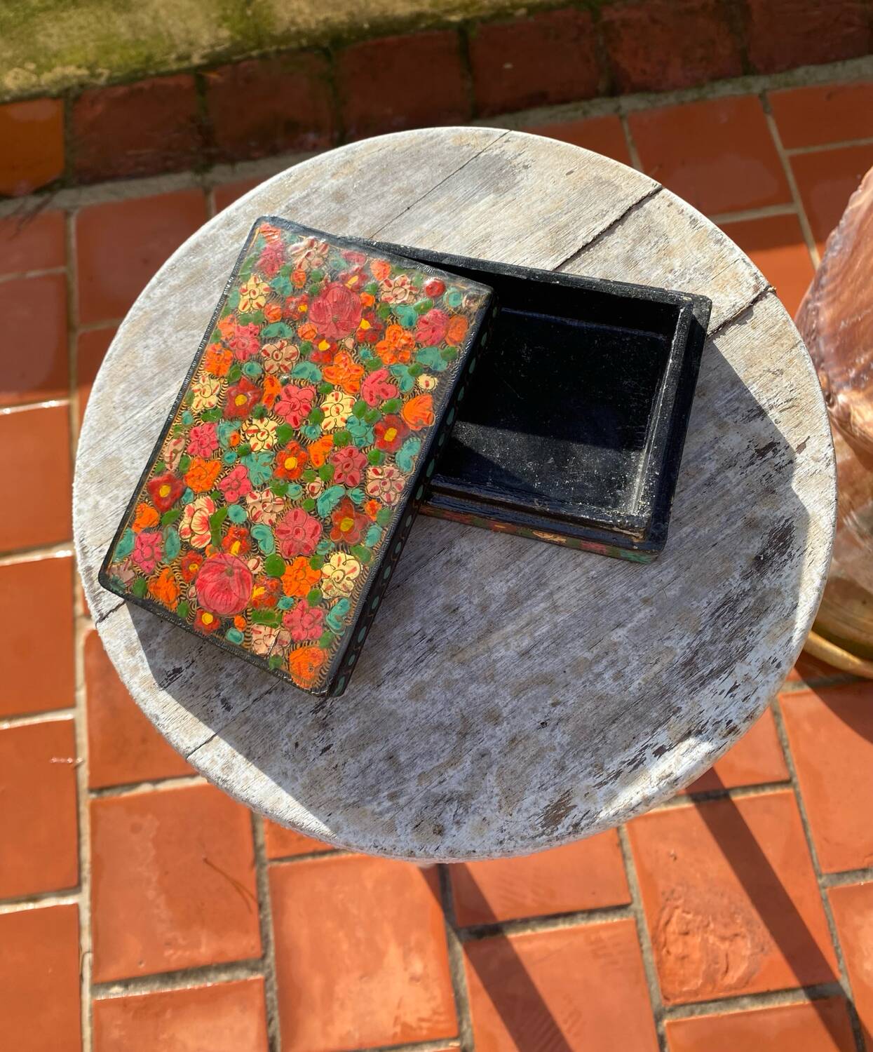 Hand painted wooden box