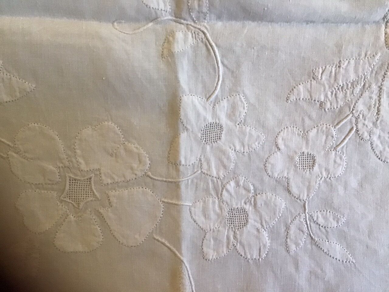 Large white ceremonial tablecloth