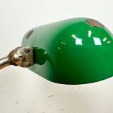 Vintage Green Enamel Bank Lamp, 1950s