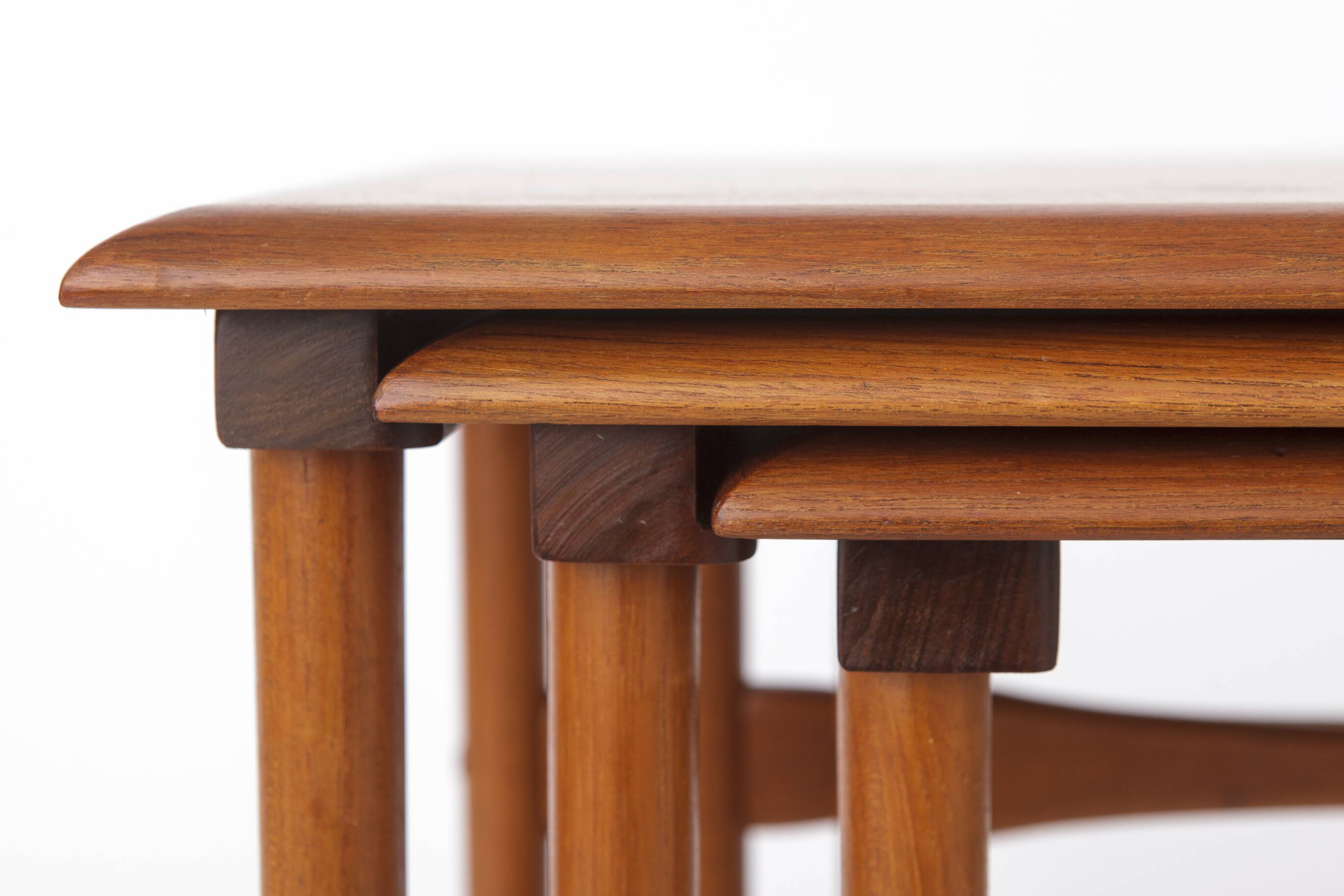 Set of 3 Teak Nesting Tables – 1970s Danish Mid-Century Modern Design