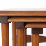 Set of 3 Teak Nesting Tables – 1970s Danish Mid-Century Modern Design