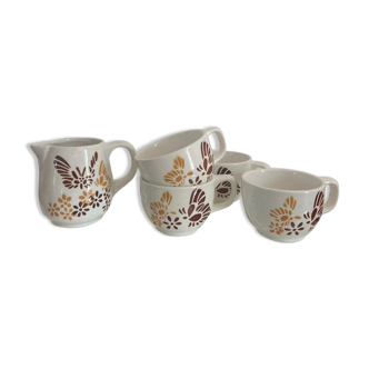 Tasses Porcelaine sarreguemines années 70