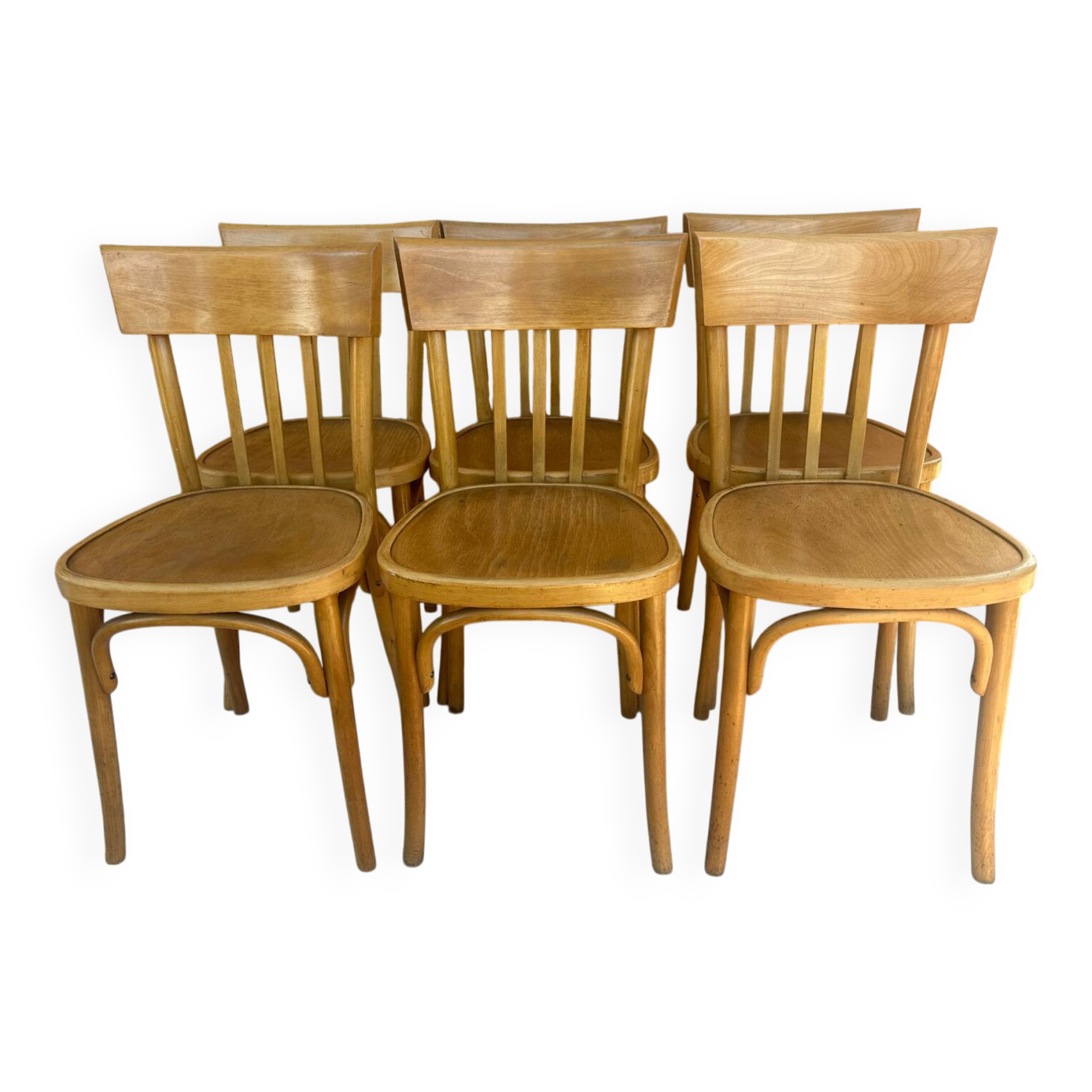 Set of 6 vintage 1960s bistro chairs