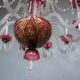 Chandelier pendants 19th golden colored glass and gilding