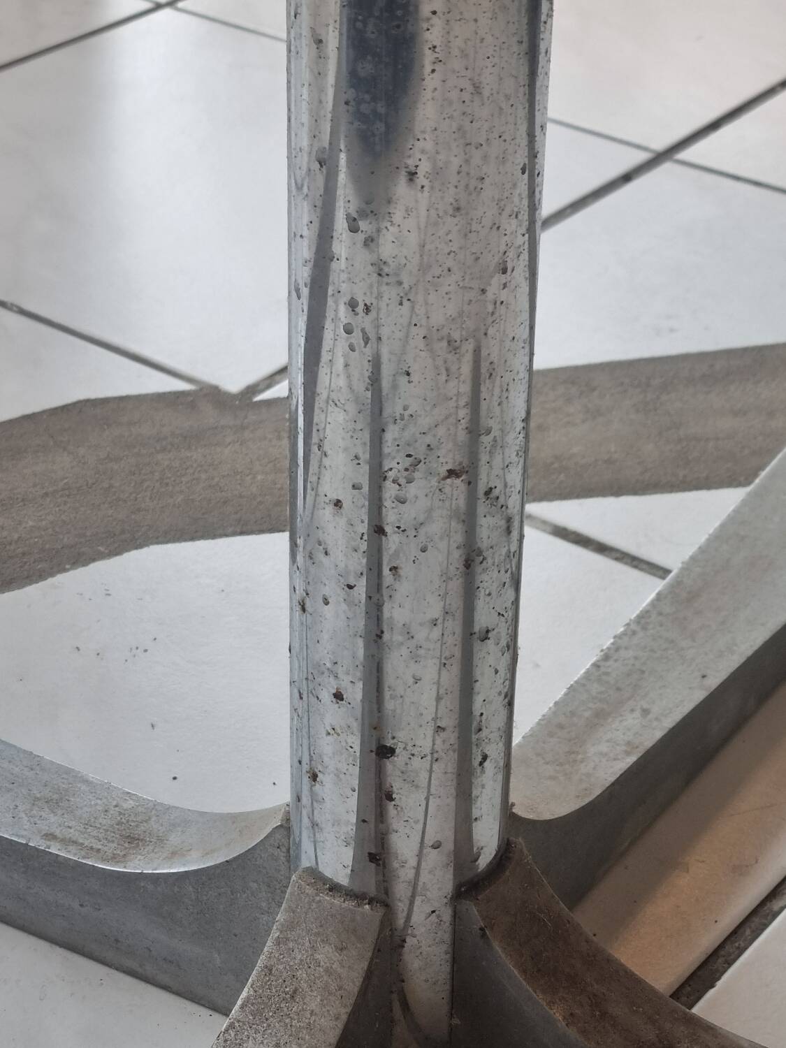 Vintage formica table with chrome leg and extension