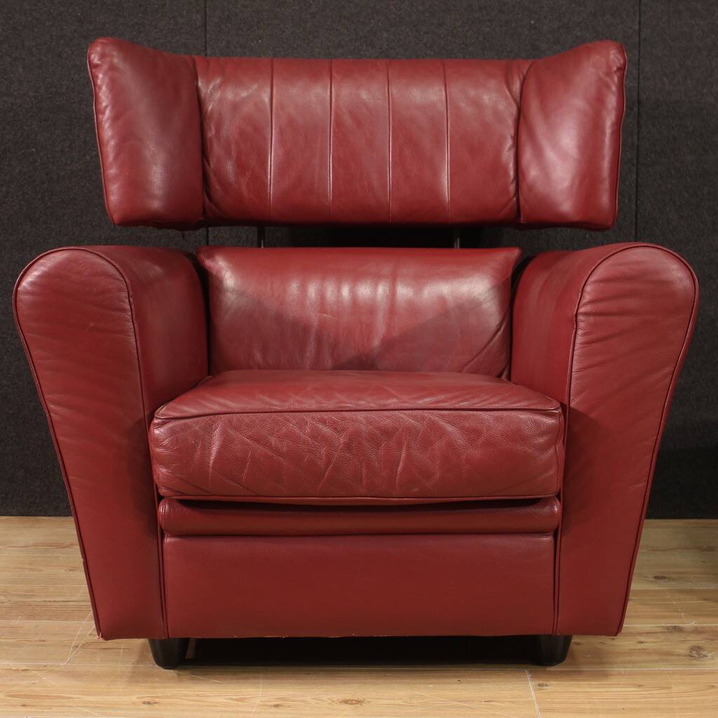 Italian armchair with footstool design production Zanotta