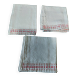Series of three linen thread table runners from the early 20th century