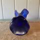 Murano style cobalt blue blown glass vase