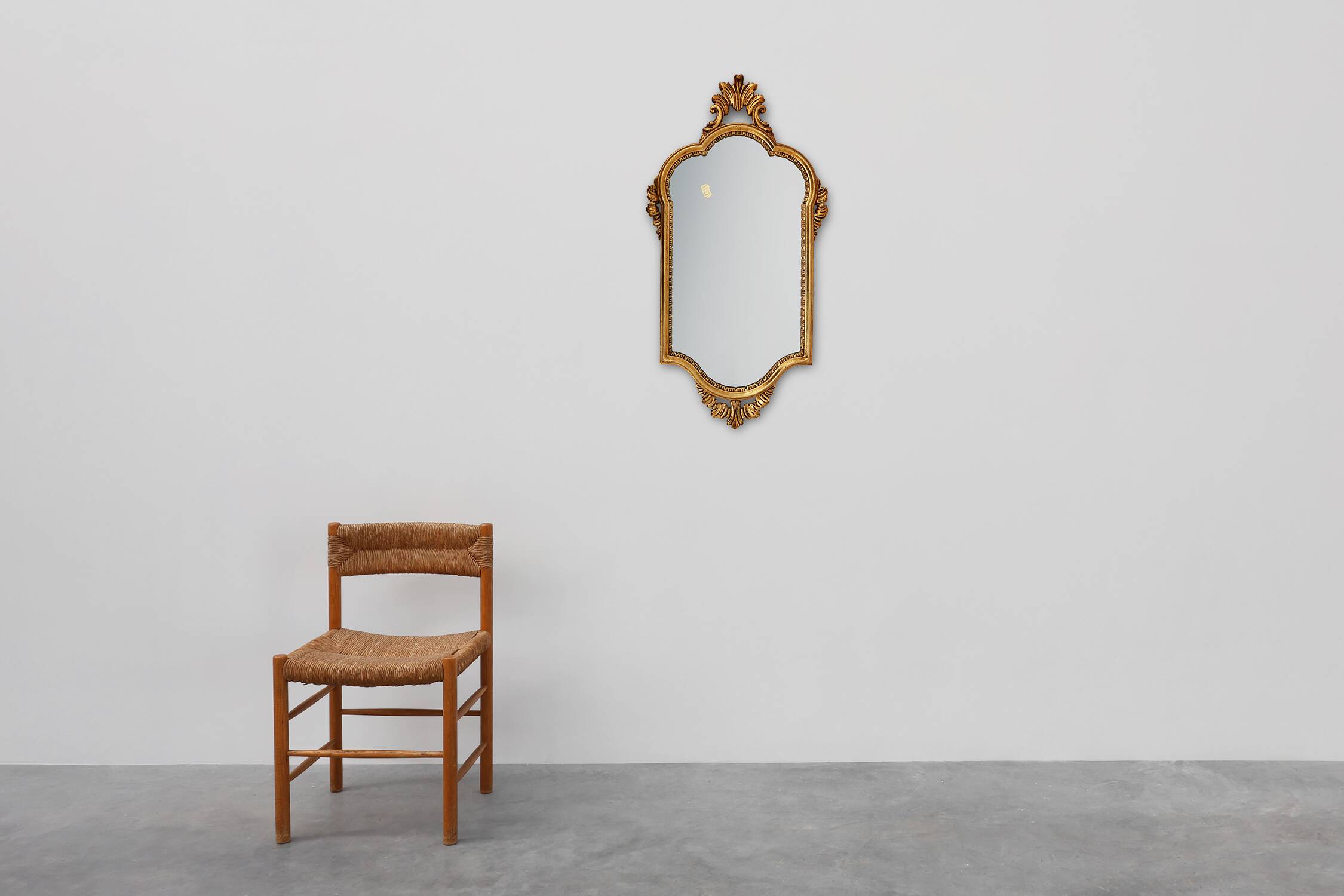 Mid-Century Baroque Style Gilded Mirror, France, 1950s