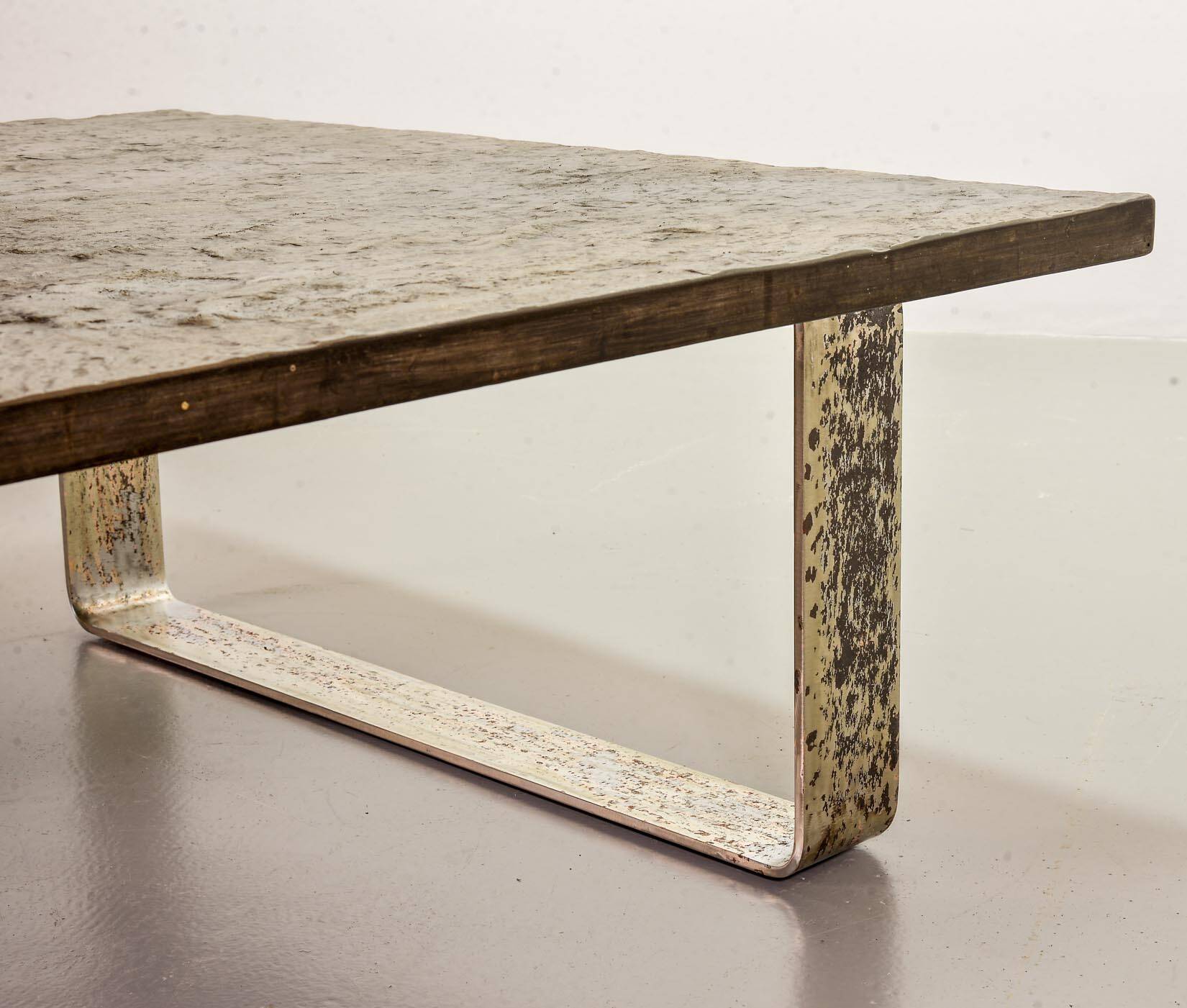 Ardesia Collection Square Slate Stone Coffee Table in Pia Manu Style, 1960s