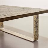 Ardesia Collection Square Slate Stone Coffee Table in Pia Manu Style, 1960s