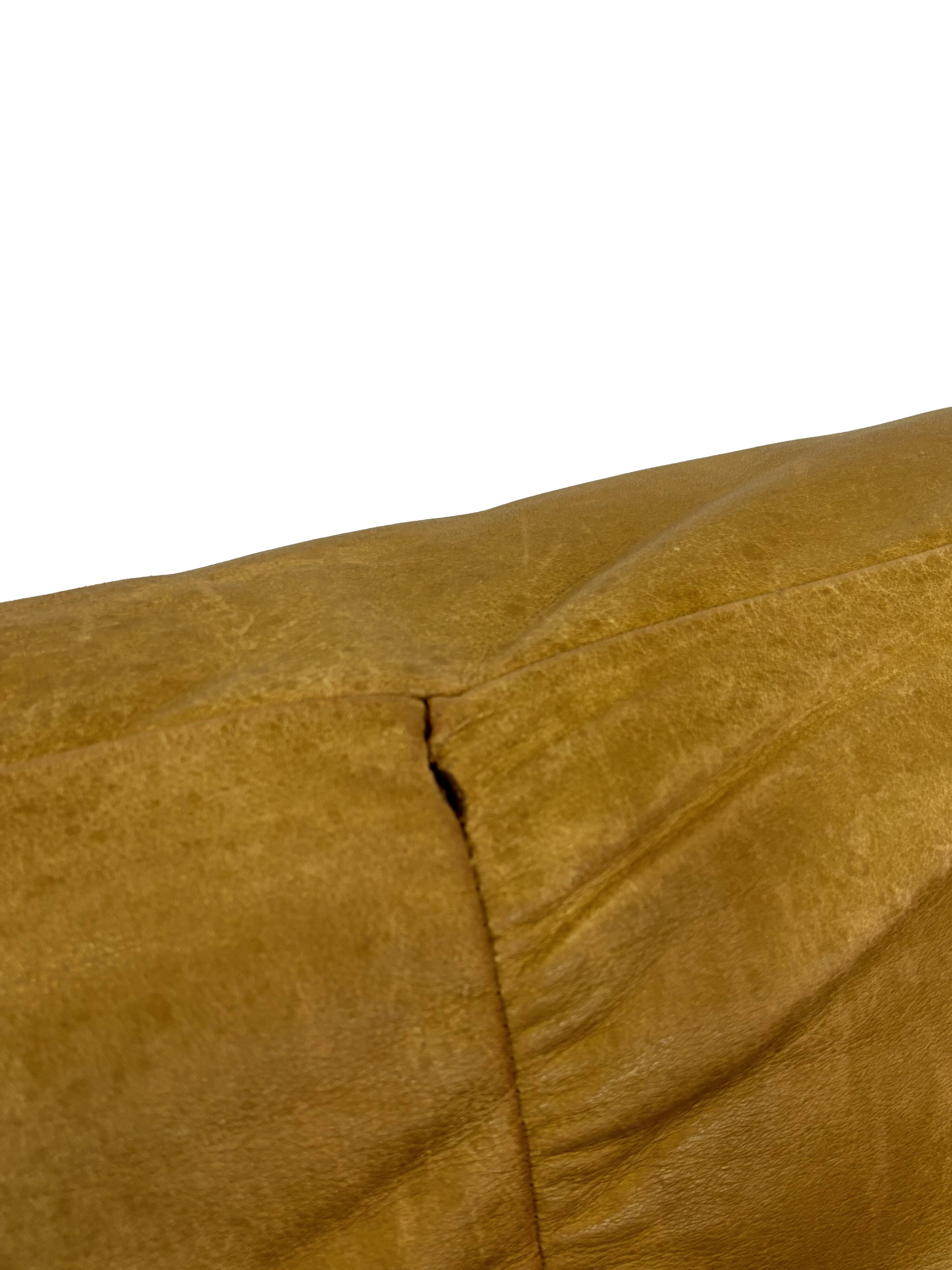 Mid-Century living room sofa in cognac , small model design