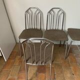 6 chrome metal chairs