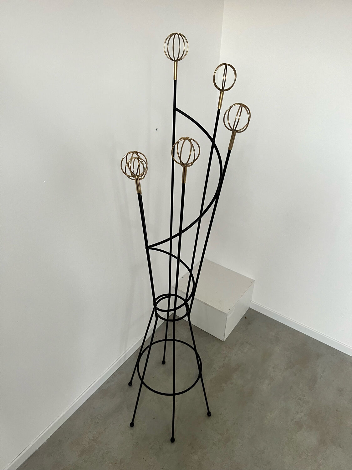 Old metal coat rack design 60s vintage