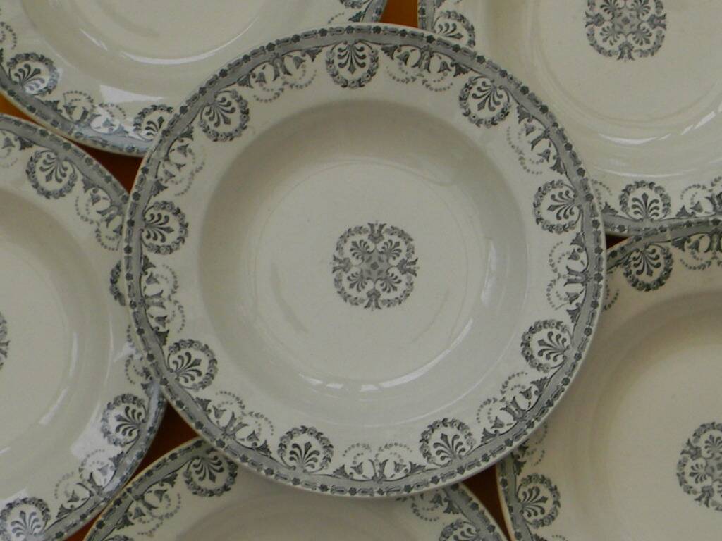 Set of 6 deep earthenware plates from CHOISY LE ROI Boulenger. IENA model.