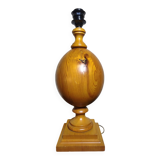 Vintage turned pine table lamp - Maison Verdière - 1970s/80s