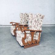 Set of High Wing Back Armchairs, 1900s