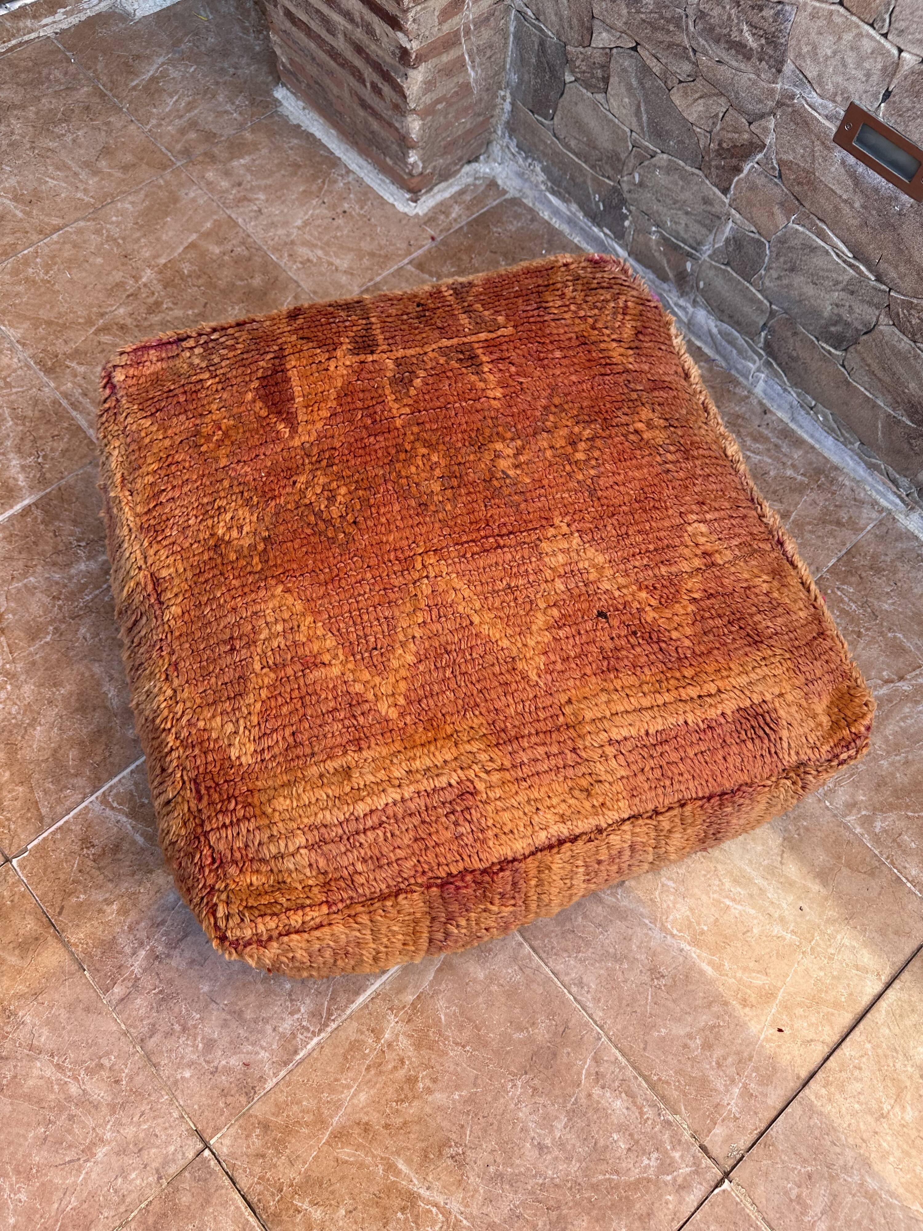 Handmade Berber Kilim pouf, floor cushion