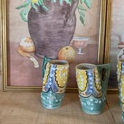 Still life illustration from the 70s under glass.