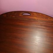 Teak wood coffee table, oval shape, folding boat style 1970
