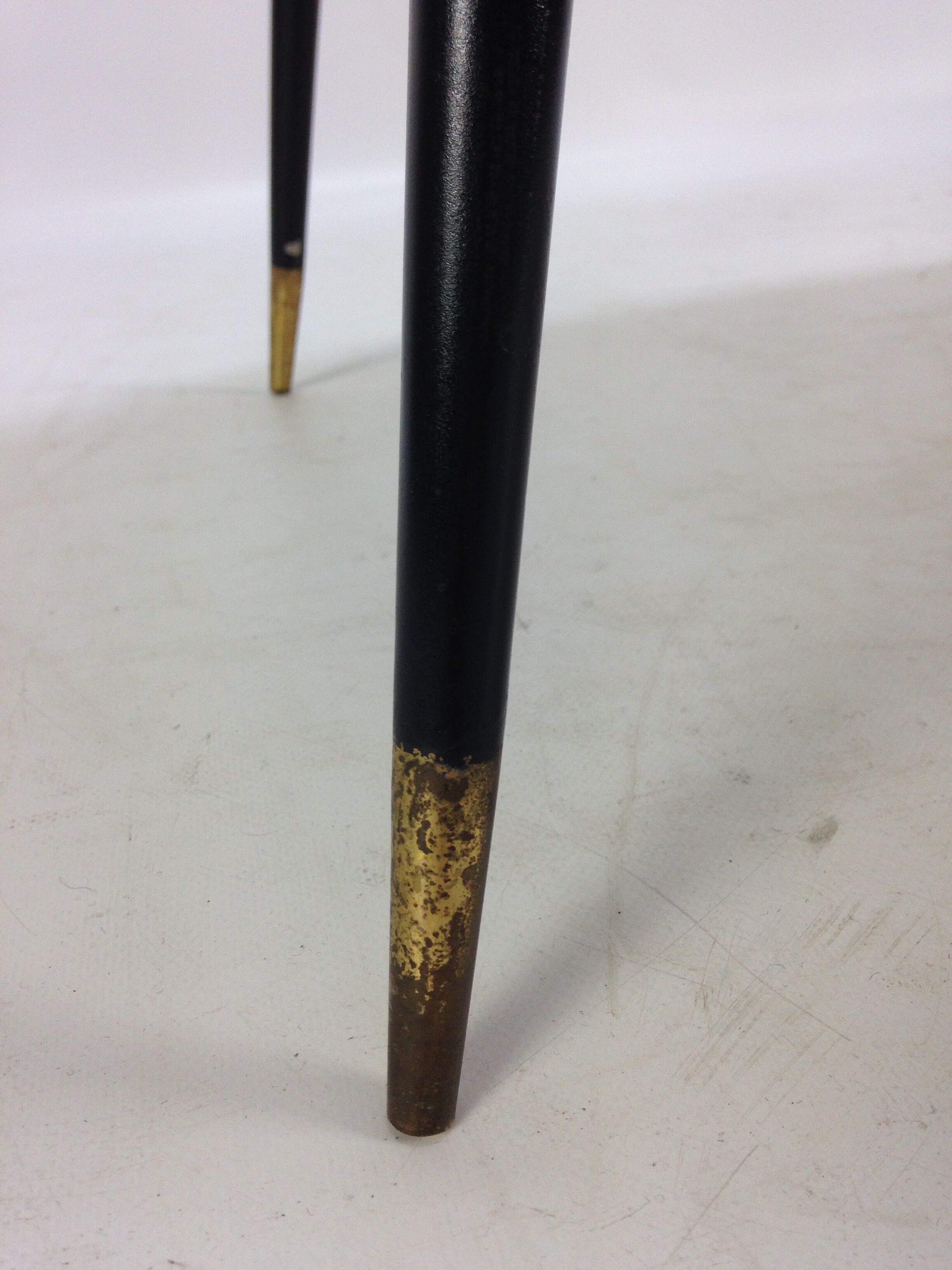 Italian Midcentury Coffee Table with Marble Top and Brass Feet, 1950s