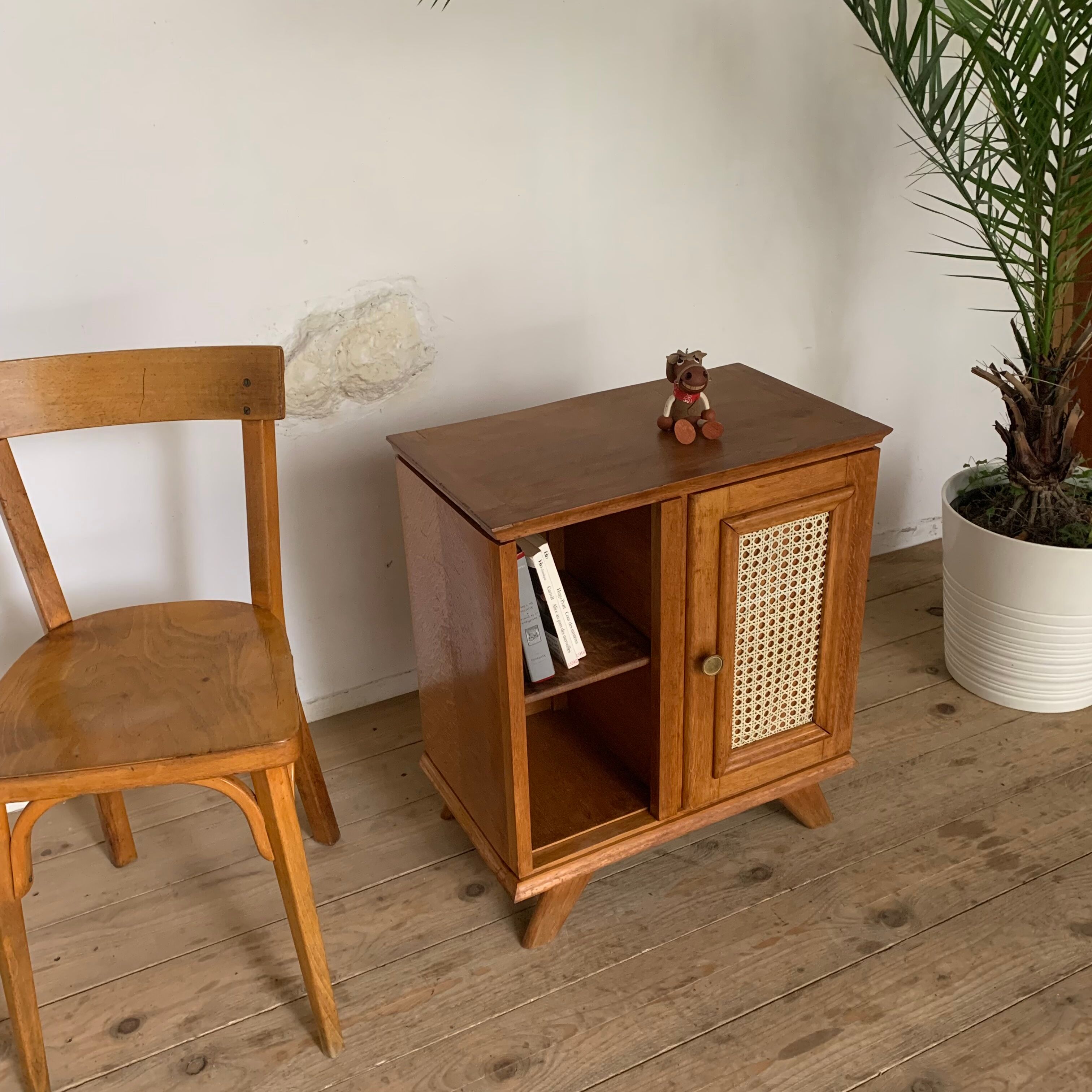 Vintage sideboard in oak compass feet and cannage