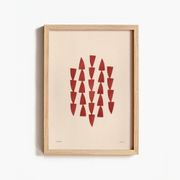 Peinture abstraite sur papier illustration rouge foncé signée Eawy